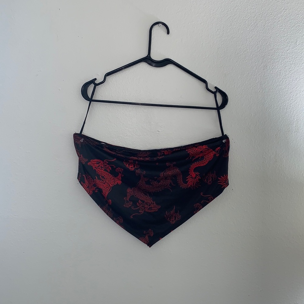 Bandanna crop top, strapless top